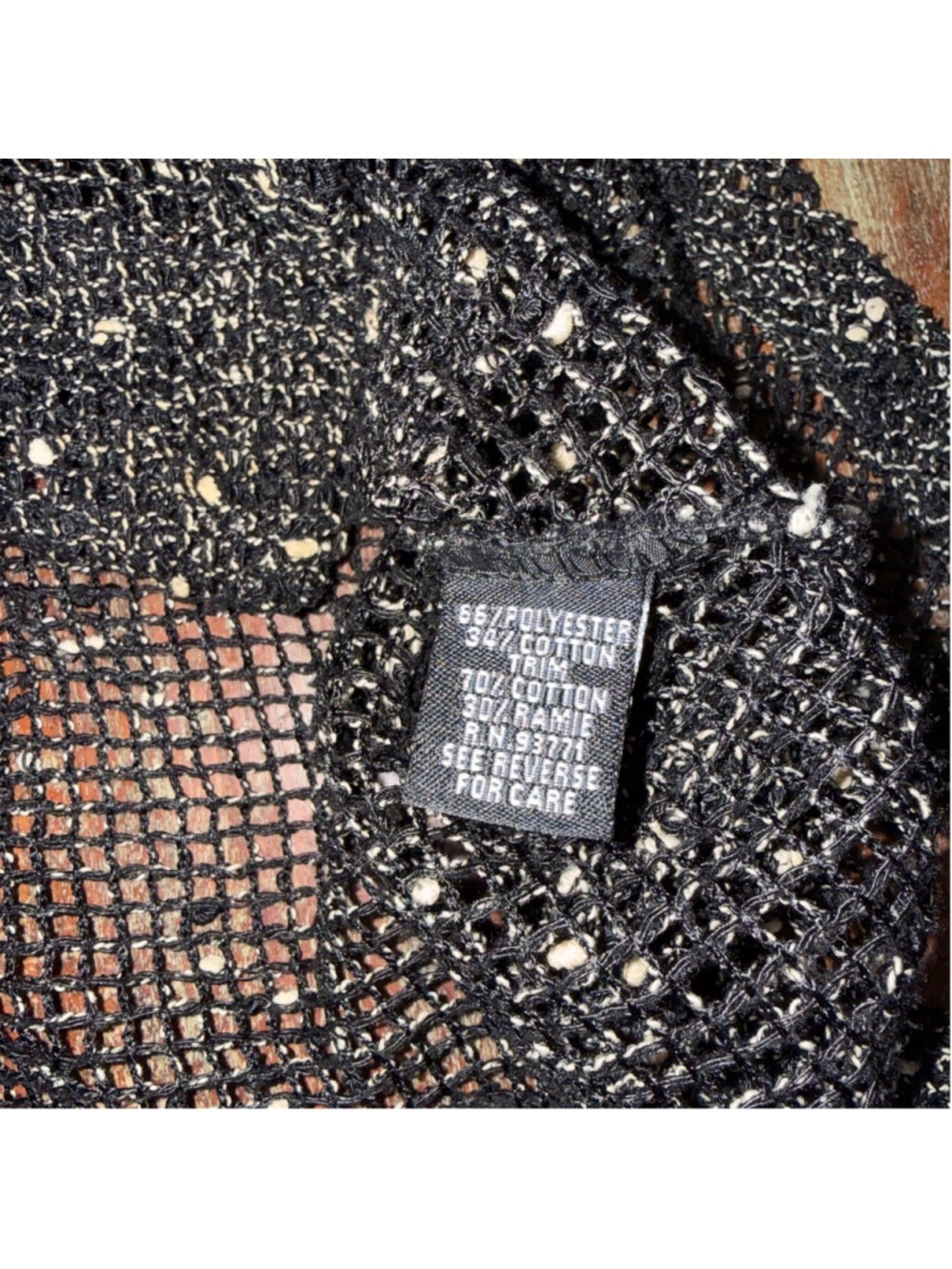 Kaktus Black Crochet Cardigan Large - Picture 8 of 14